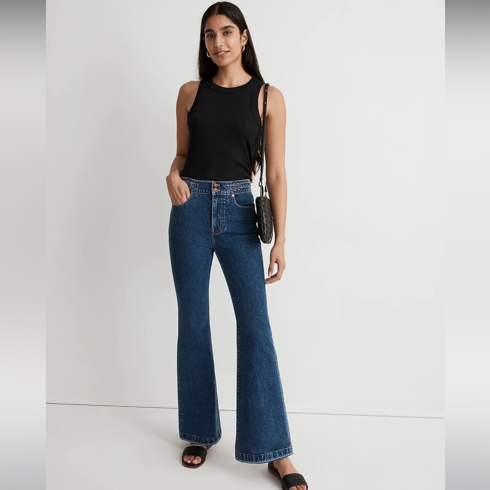 The Perfect Vintage Flare Jean in Bright Dark Indigo Wash